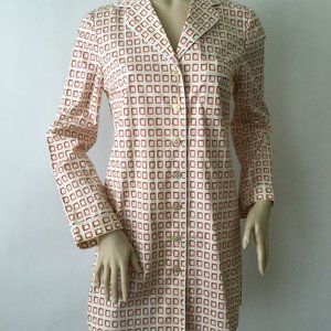 NEW Tory Burch Mireille Printed Stretch-cotton Pajama Shirt